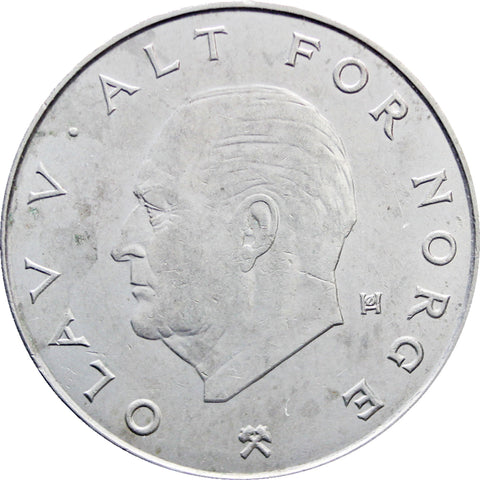 1977 One Krone Olav V Norway Coin