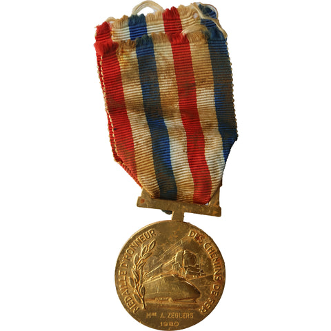 1980 French Railway Honor Medal - Fifth Republic France Type 4 award