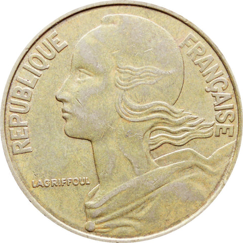 1983 20 Centimes France Coin Marianne Dolphin Mark