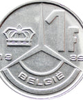 1989 1 Franc Belgium Coin Dutch text