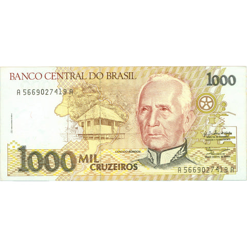 1990 Brazil 1000 Cruzeiros Banknote