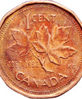 1992 1 Cent Canada Elizabeth II Coin 125th Anniversary of Canadian Confederation (1867-1992).