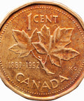 1992 One Cent Canada Elizabeth II Coin 125th Anniversary of Canadian Confederation