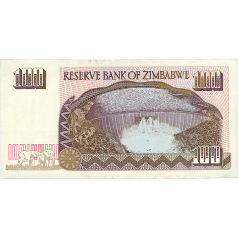 1995 Zimbabwe 100 Dollar Banknote