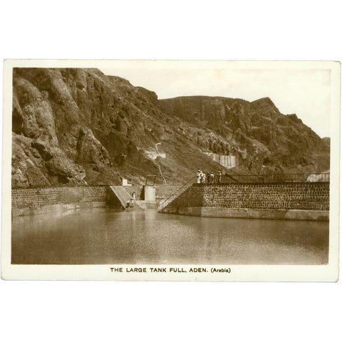 Aden, Yemen - The Large Tank Full Postcard Early 20th Century