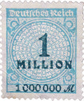 1,000,000 German 1923 Reichsmark Stamp Germany One Million