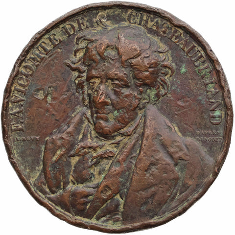 1844 Vicomte de Chateaubriand Commemorative Medal France