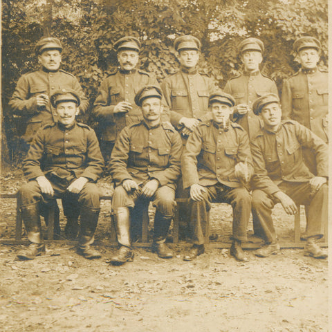 World War I British Soldiers Group Photo Postcard