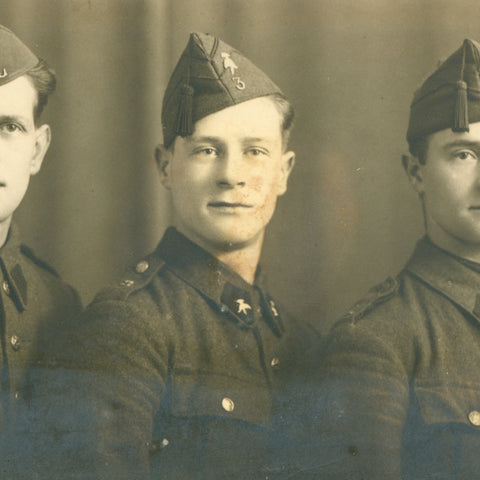 Vintage Military Portrait of Three Soldiers - Belgium Early 20th Century