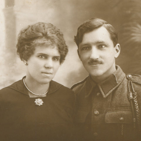 World War I British Soldier and Wife Photo Postcard