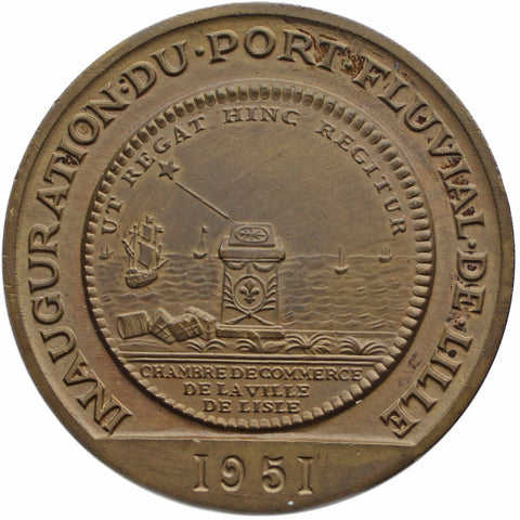 1951 Inauguration of the Port Fluvial de Lille Chambre de Commerce Medal