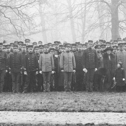 Large Group Photo of French Soldiers - Early 20th Century Postcard