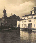 Lithuanian City Memel Postcard River and Bridge view