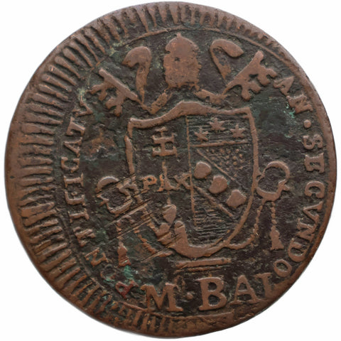 1802 ½ Baiocco Papal States Pius VII Coin