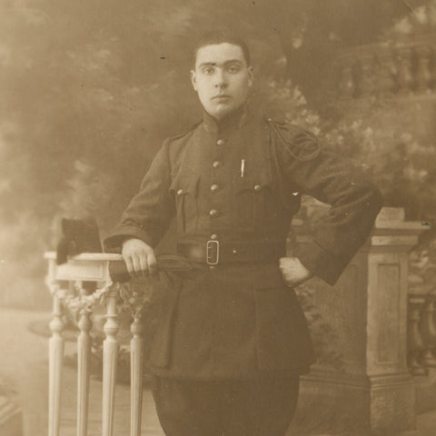 World War I Era Soldier Photo Postcard Bruges Belgium