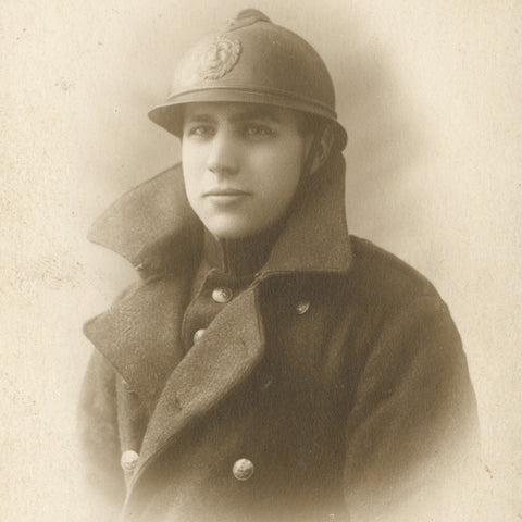 World War I French Soldier Photo Postcard – Adrian Helmet