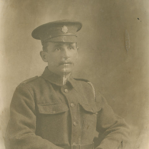 World War I British Army Service Corps Soldier Photo Postcard