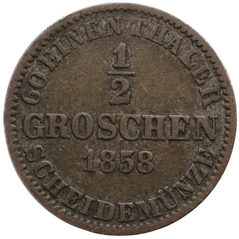 1858 ½ Groschen Kingdom of Hannover Coin Germany George V