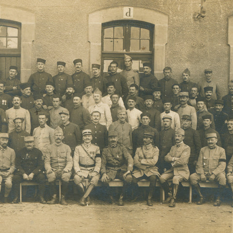 World War I French Soldiers Group Photo Postcard