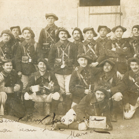 1914 WW1 France 6e Bataillon de Chasseurs Alpins Group Photo