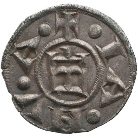 1160-1180 Republic of Genoa Denier Coin Silver Class B2