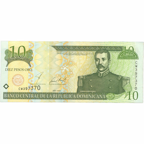 2001 Dominican Republic 10 Pesos Oro Banknote