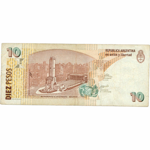 2003 Argentina 10 Pesos Banknote