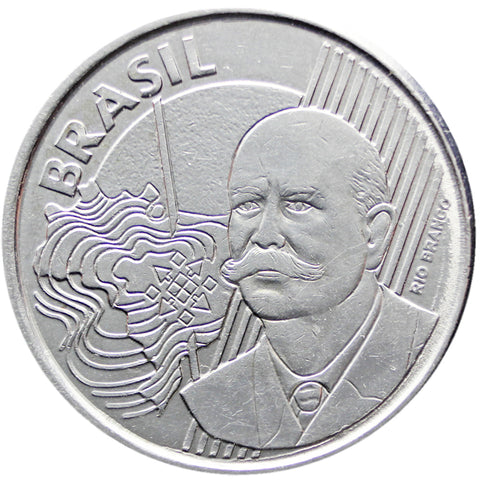 2005 Brazil 50 Centavos Coin 6 lines José Maria da Silva Paranhos Júnior