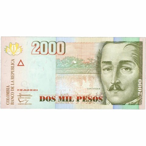 2014 Colombia 2000 Pesos Banknote