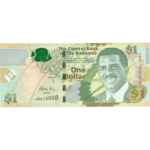 2015 Bahamas 1 Dollar Banknote