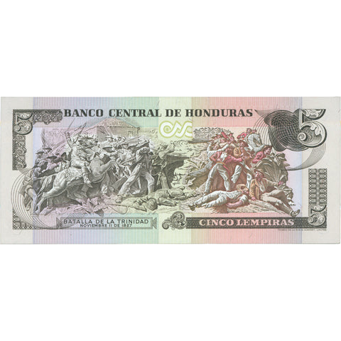 1985 Honduras 5 Lempiras Banknote