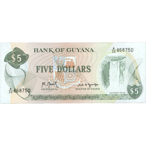 1992 Guyana 5 Dollars Banknote