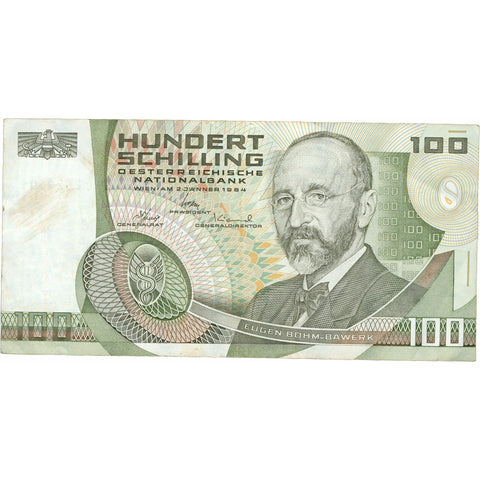 1984 Austria 100 Schilling Banknote