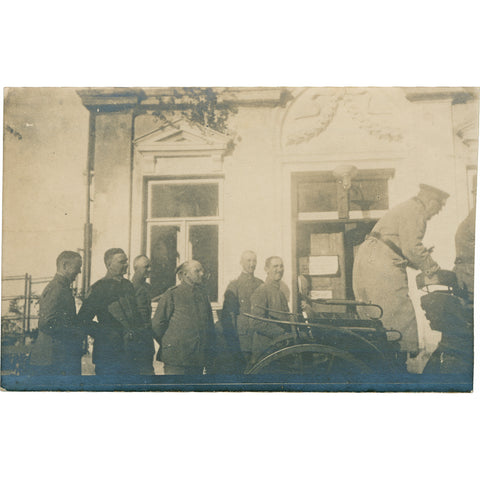 World War I Paul von Hindenburg German Officers Outside Headquarters Photo