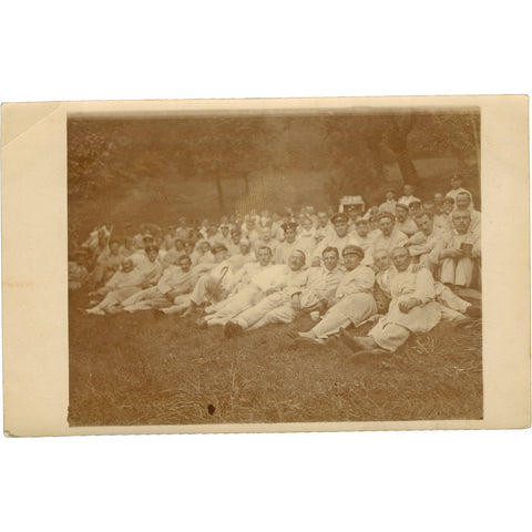 World War I German Military Hospital Group Photo Postcard