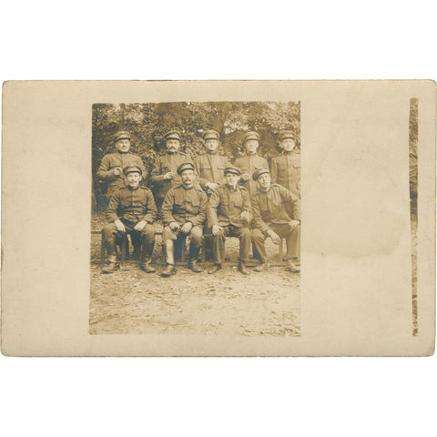 World War I British Soldiers Group Photo Postcard