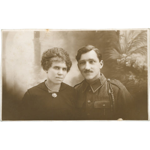 World War I British Soldier and Wife Photo Postcard