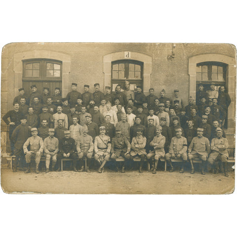 World War I French Soldiers Group Photo Postcard