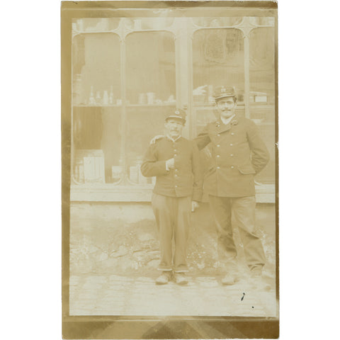 World War I French Postmen Photo Postcard Louveciennes, 17 route de Versailles