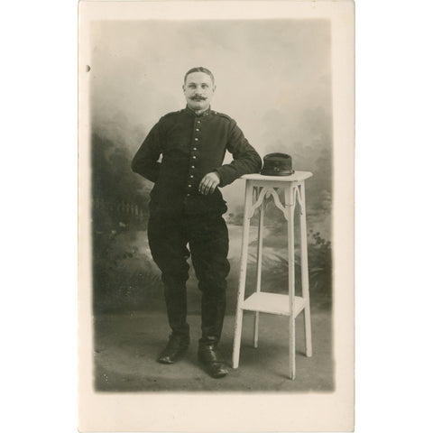 1915 World War I Belgian Soldier Photo Postcard