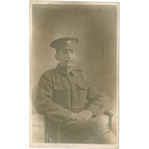 World War I British Army Service Corps Soldier Photo Postcard