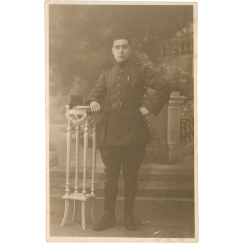 World War I Era Soldier Photo Postcard Bruges Belgium