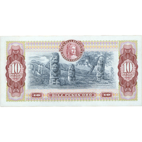 1980 Colombia 10 Pesos Oro Banknote