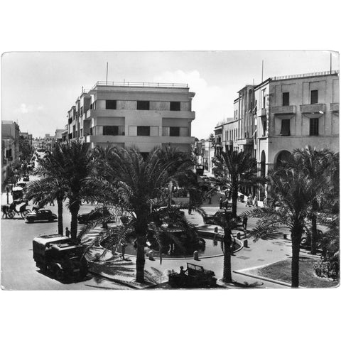 1954 Tripoli, Libya - Meadan el Shuhadat Postcard Kingdom Libya Stamps