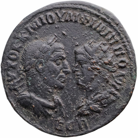 247- 249 AD Roman Provincial Seleucia and Pieria Æ Octassarion Philip I Philip II