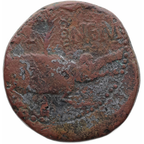 27 BC - 14 AD Roman Empire Augustus and Agrippa Dupondius Nemausus