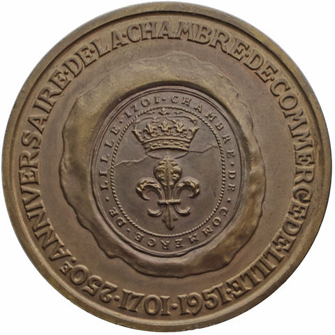 1951 Inauguration of the Port Fluvial de Lille Chambre de Commerce Medal