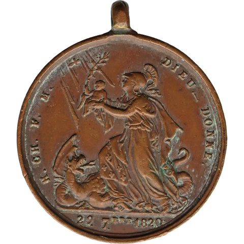 1820 Birth of the Future Count of Chambord Henri V Commemorative Medal