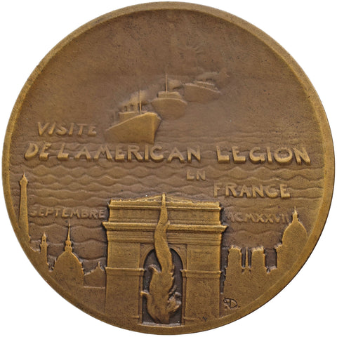 1927 American Legion Visit to France Medal Bronze