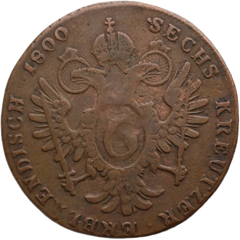 1800 S 6 Kreuzer Austria Coin Francis II